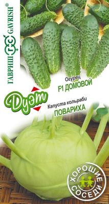 Капуста кольраби Повариха + Огурец Домовой фото